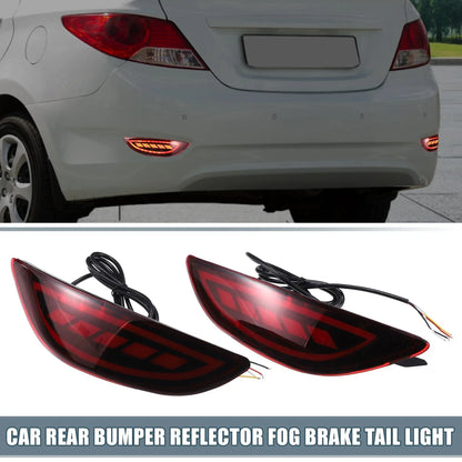Rear Bumper Reflector LED Fog Brake Turn Signal Light for Hyundai Accent (2012-2017)
