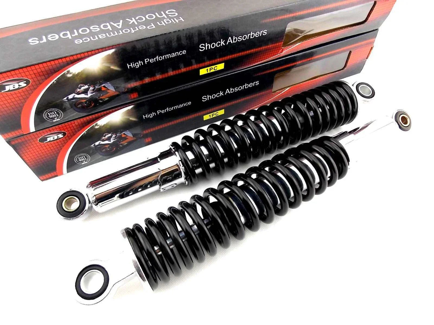350mm JBS Black/Chrome Rear Shock Absorbers for Kawasaki GPZ1100 (81-82)