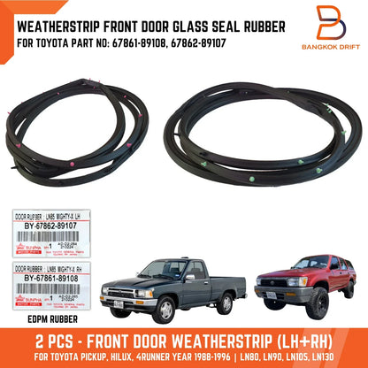 Front Door Seal Weatherstrip for Toyota Hilux Ute MK3 4Runner (88-96)