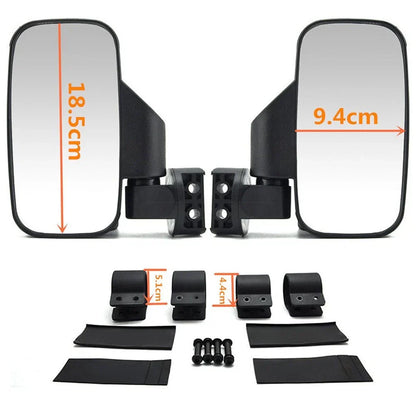 Rear View Mirrors Black Adjustable UTV for Polaris