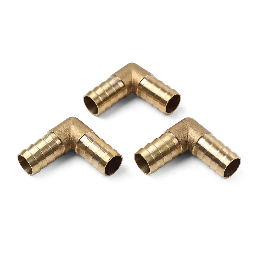 3 Pcs 5/8" Brass Barbed Hose Barb Elbow Fitting for Pipe