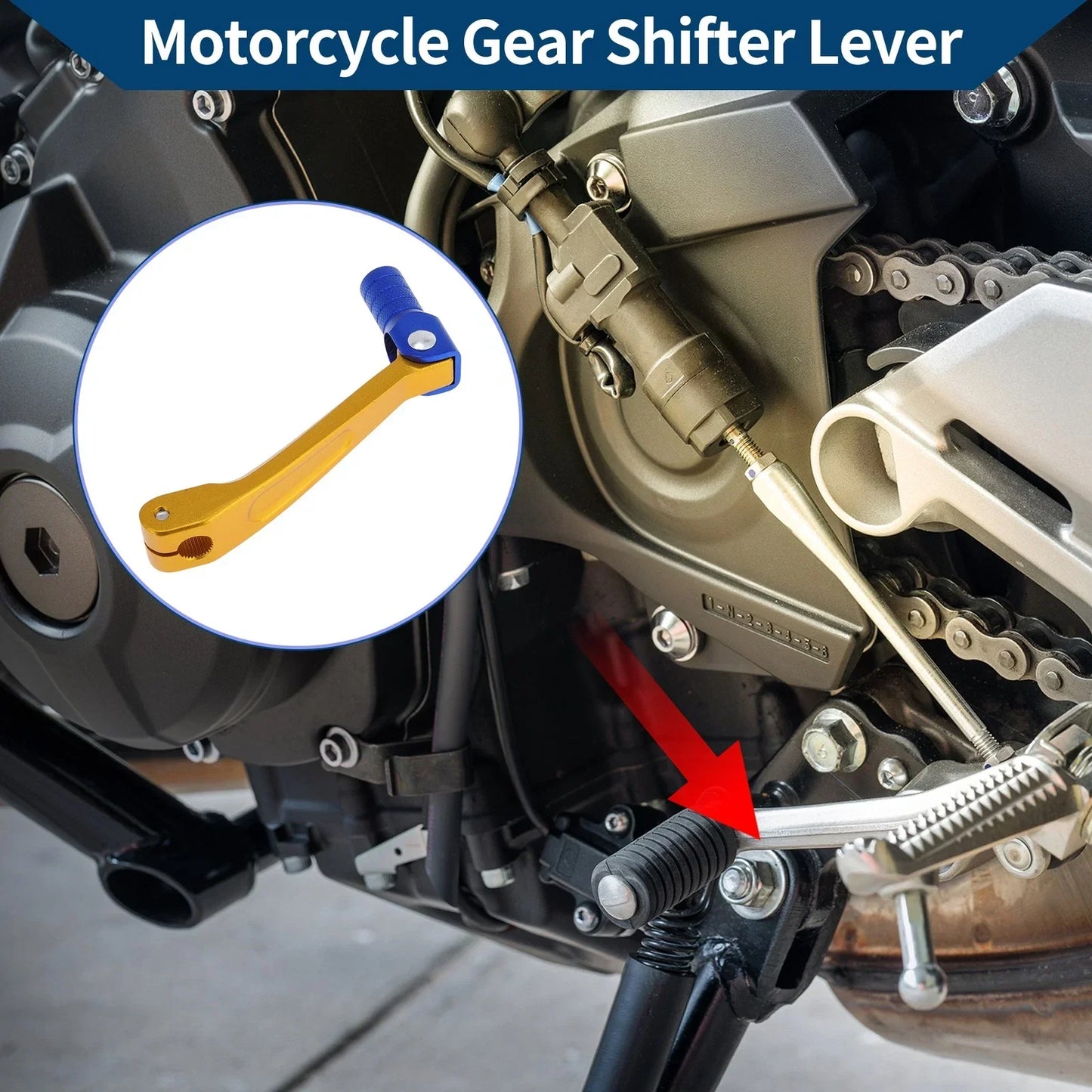 Folding Motorcycle Gear Shifter Lever for Honda CRF150F (2003-2017) Gold Blue