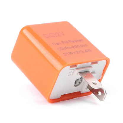 12V 2-Pin Flasher Relay for LED Turn Signal Light Bulb - Orange