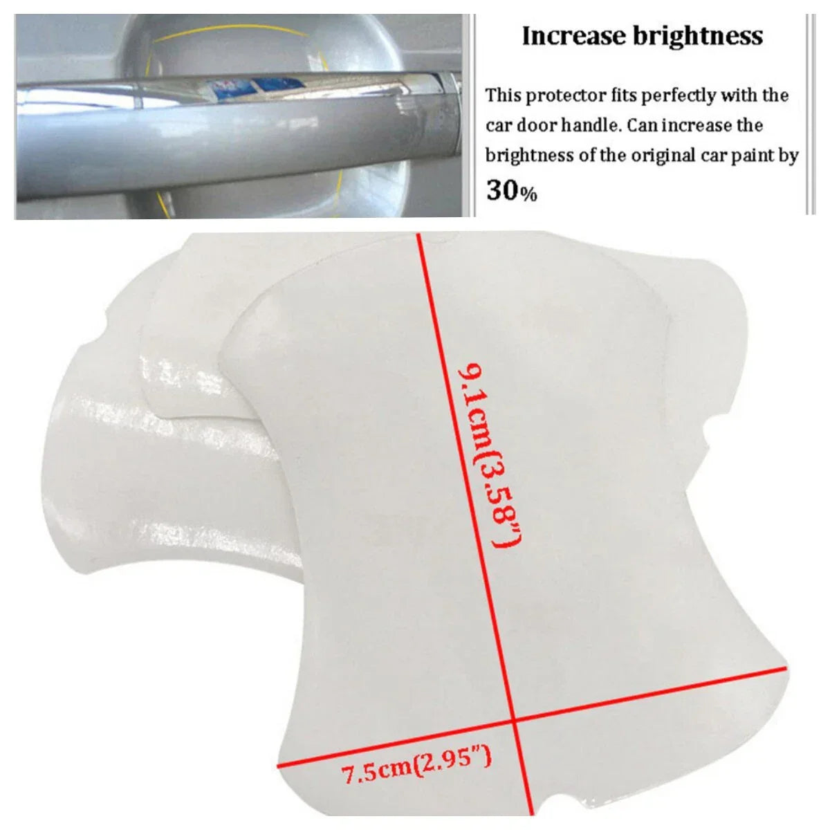 8Pcs Clear 3M Self-Adhesive Door Cup Handle Scratch Protection Film