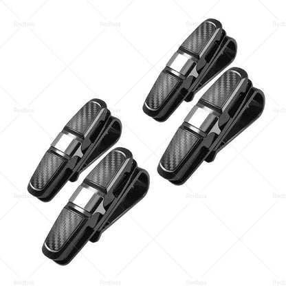 4PCS Car Sunglasses Holder Clip for Visor - Luxury Sun Ticket Card Hold