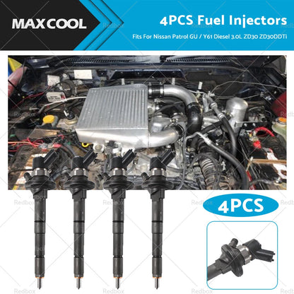 4 x Fuel Injectors for Nissan Patrol GU Y61 Diesel 3.0L ZD30 (2000-2016)