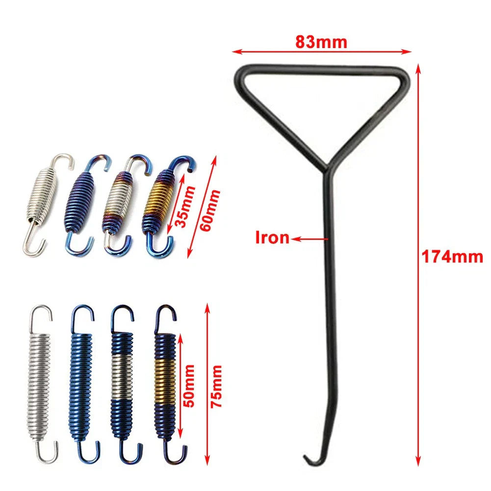 Exhaust Pipe Muffler Mounting Springs for Motorcycle (A03) 79 Characters Max