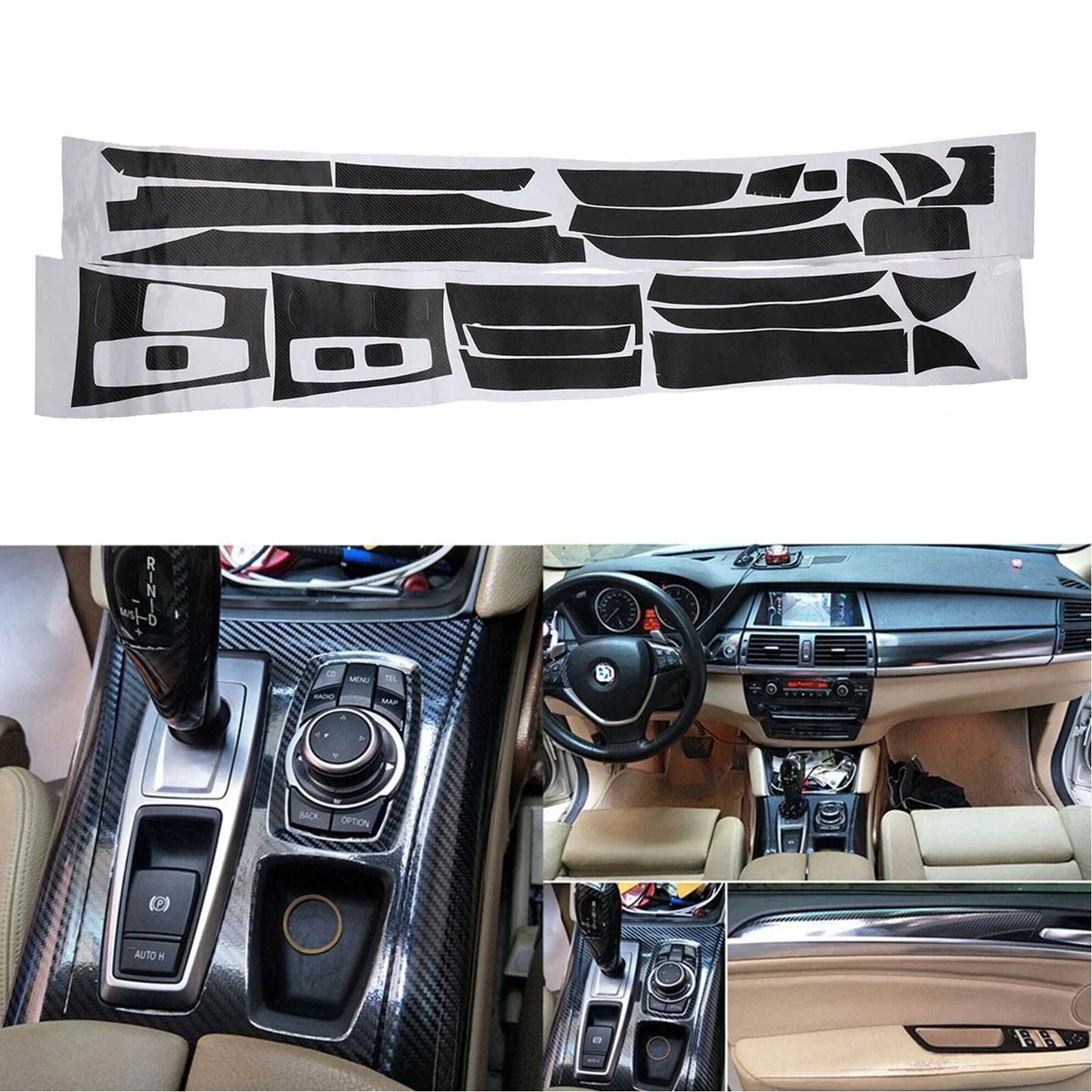 Interior Trim Decals Carbon Fiber for BMW E70 (2007–2013)