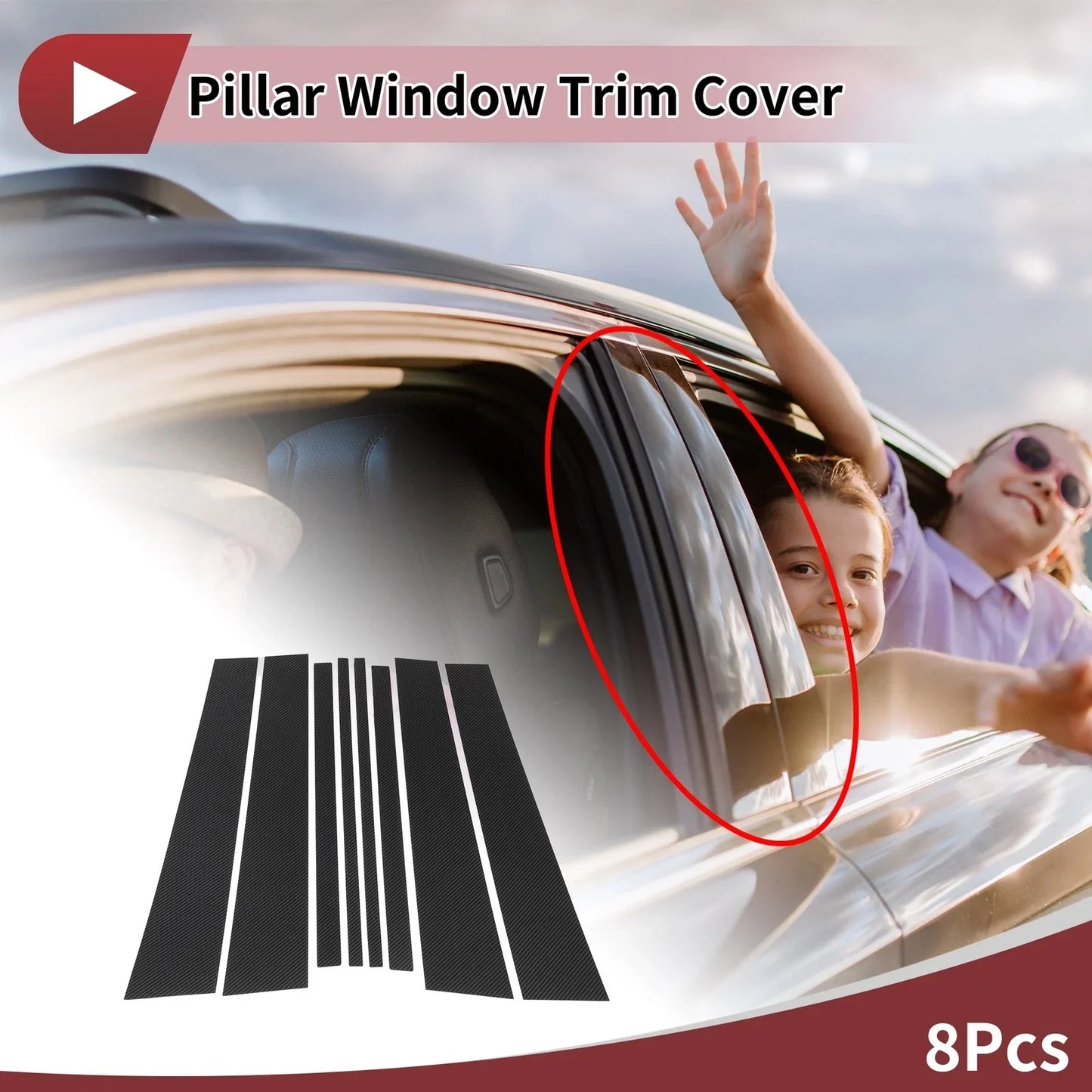 Window Trim Pillar Set for Lexus LX570 (2007-2013) - 8 x Pieces