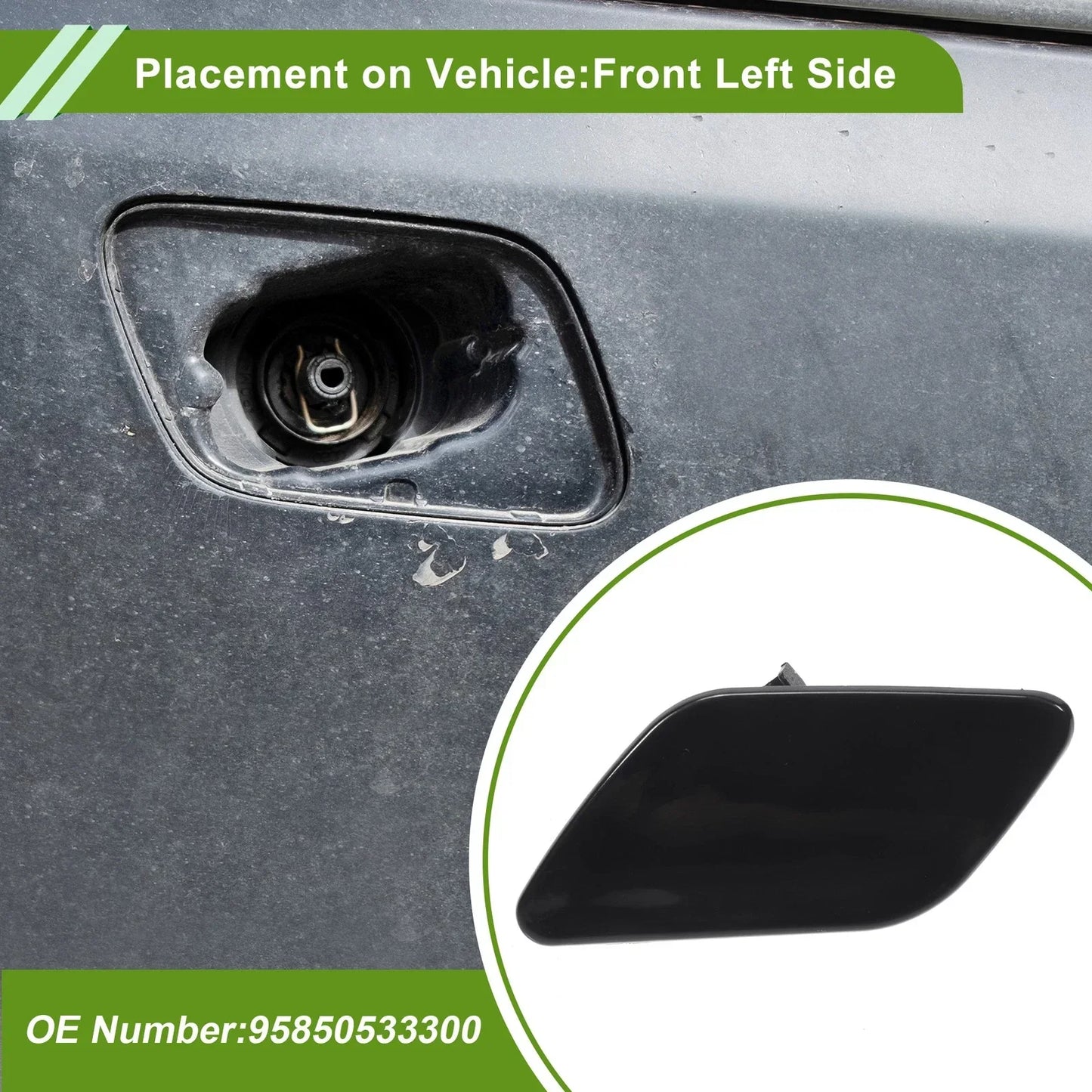 Washer Nozzle Cover for Porsche Cayenne 92A (2011-2018) - Black