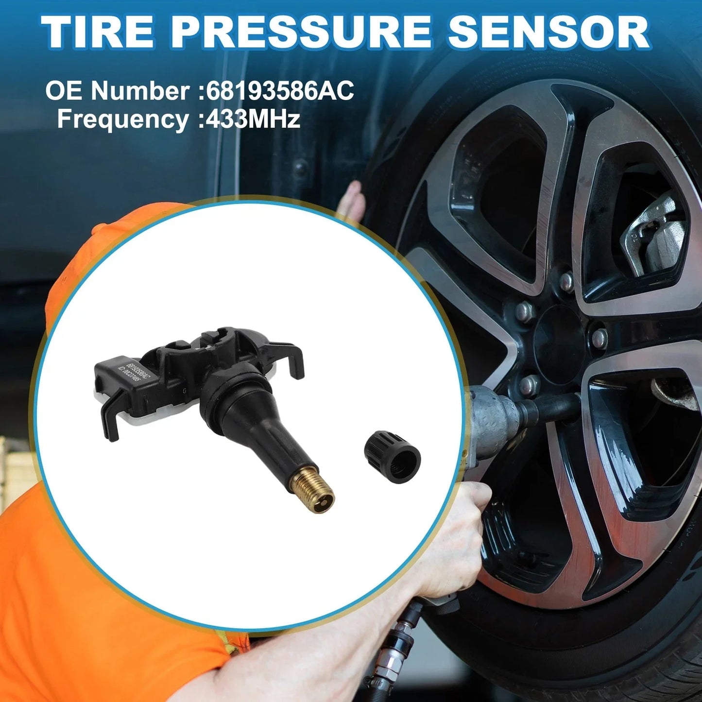 Tire Pressure Sensor for Jeep Renegade 2015-2016 - 1 x 433MHz Sensor