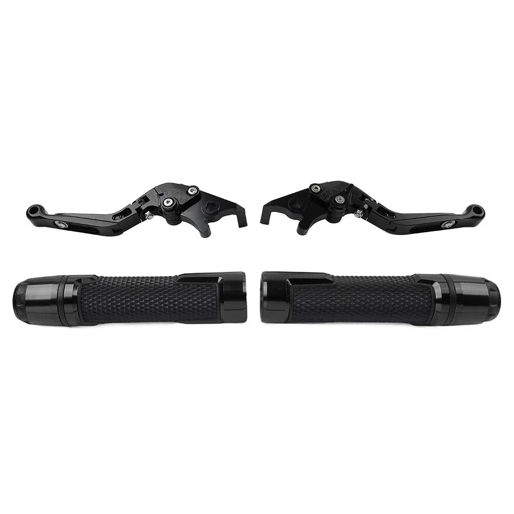 Black Extendable Brake Clutch Levers Grips Set for Aprilia Tuono V4 (2011-2023)