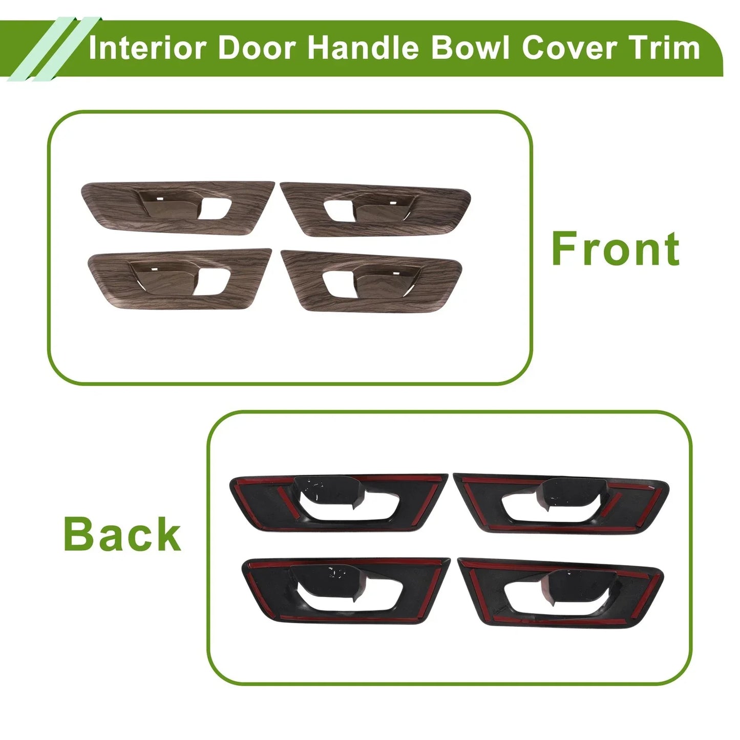 Interior Door Handle Bowl Cover Trim for Honda CR-V 2017-2022 Peach Wood Brown