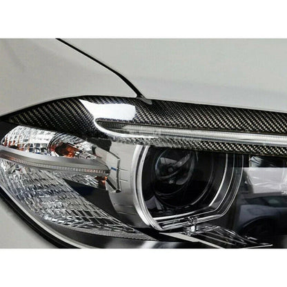 2 x Carbon Fiber Headlight Eyelids for BMW X5 F15, X6 F16 (2015-2018)
