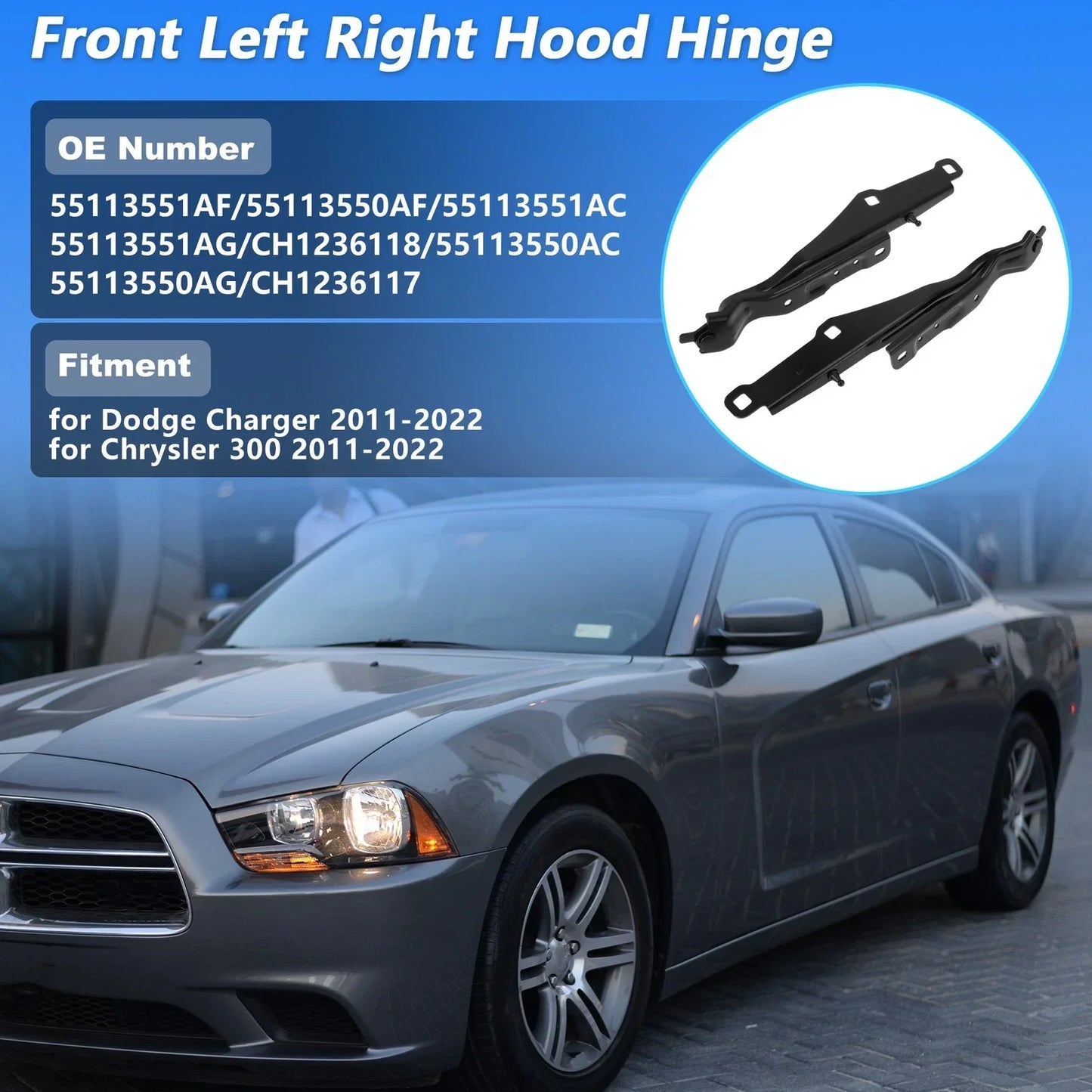 Hood Hinge for Dodge Charger, Chrysler 300 (2011-2022)
