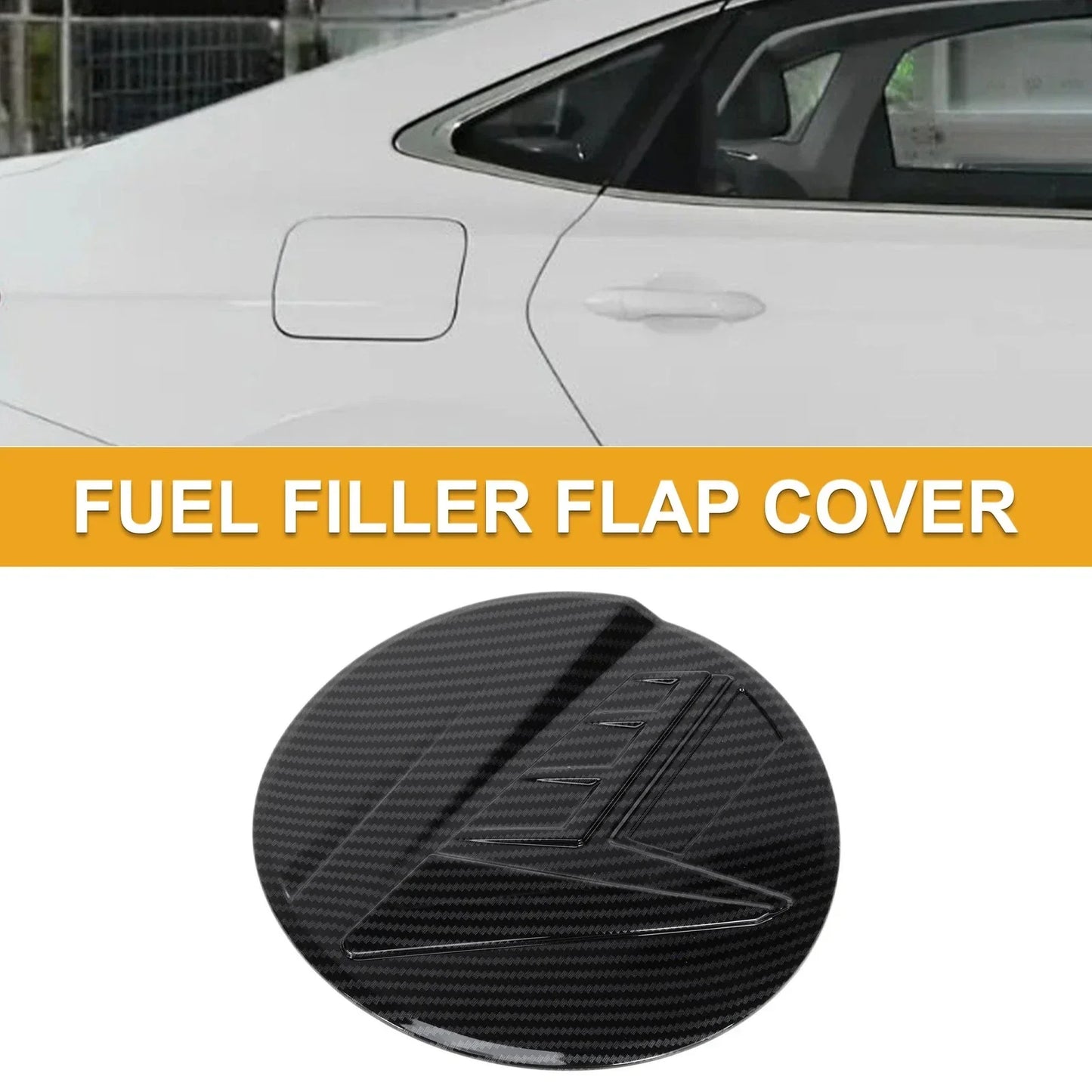Fuel Tank Door Cap for Hyundai Elantra 2021-2025 Carbon Fiber Black