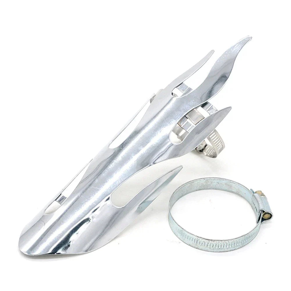 Muffler Pipe Heat Shield Cover for Motorcycle Chrome