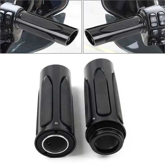 1" Hand Grips Electronic Throttle for Harley Softail Road Street Electra Glide