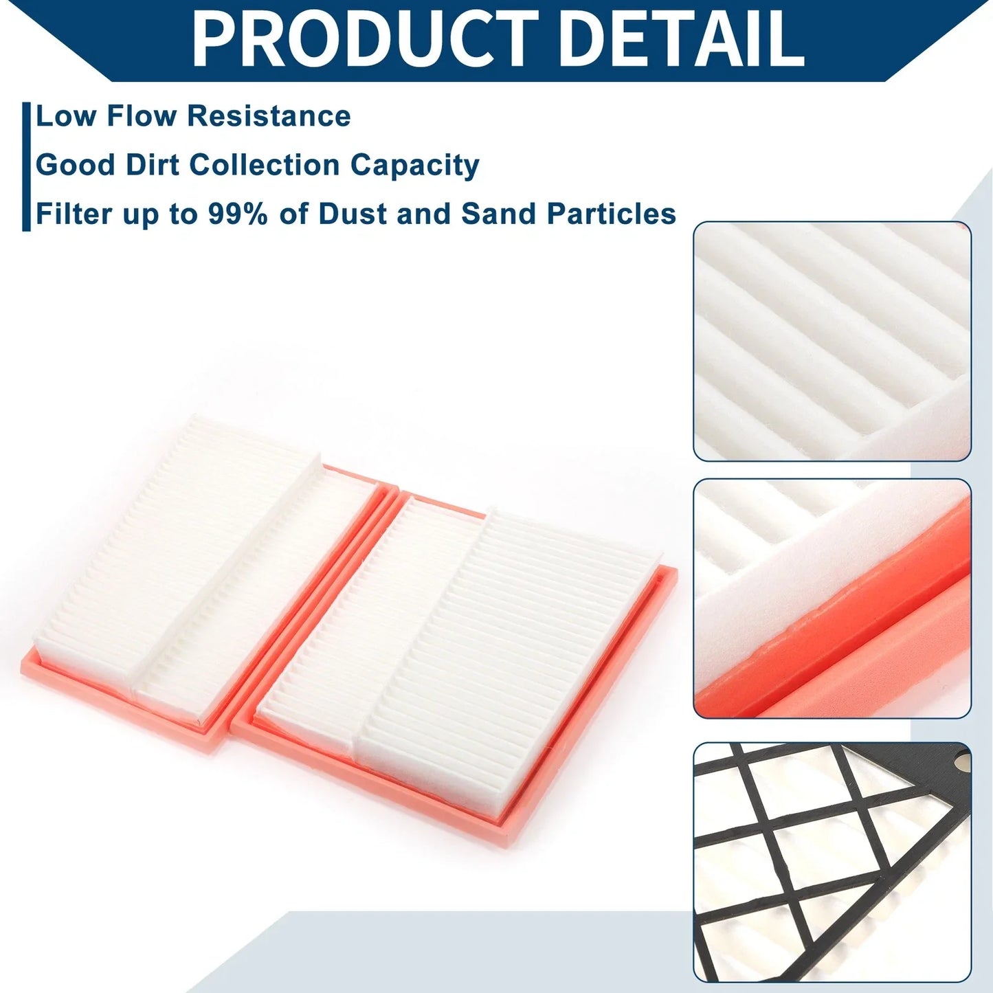 Car Engine Air Filter for MERCEDES-BENZ C320 3.0L (2000-2015) - 2 Pcs