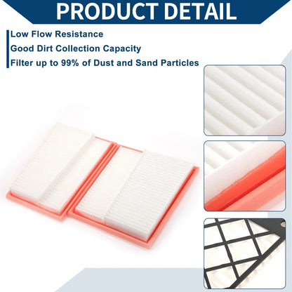Car Engine Air Filter for MERCEDES-BENZ C320 3.0L (2000-2015) - 2 Pcs