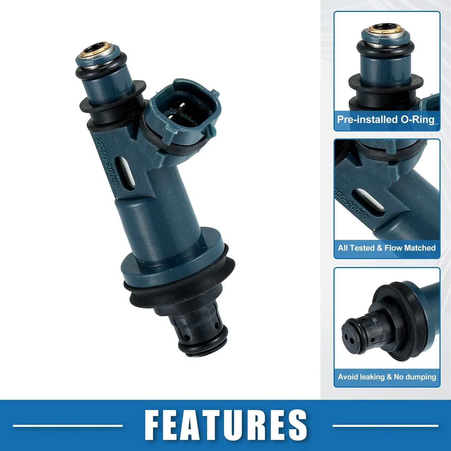 Fuel Injector 4 x No.23209-20020 for Lexus ES300 (1998-2001) 3.0L Blue