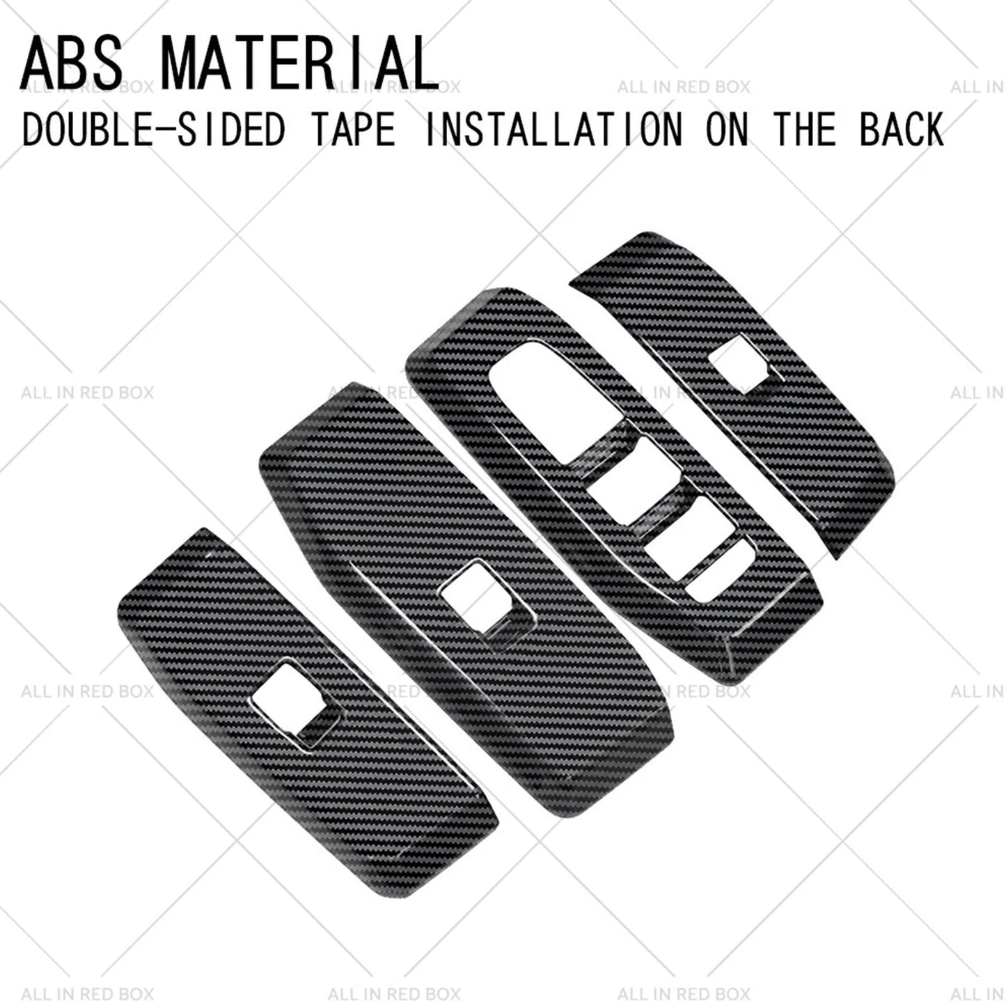 4 x Window Lift Panel Trim ABS Carbon Fiber for Toyota Prado LC250 (2024-2025)