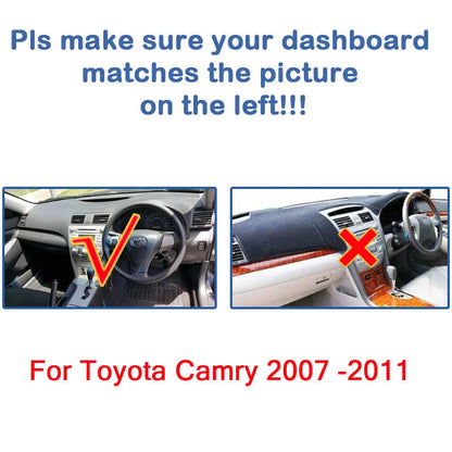 Non-Slip Dash Mat for Toyota Camry (2007-2011) Black Cover