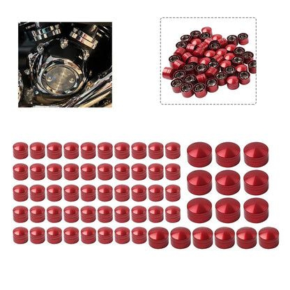 CNC Red Engine Topper Bolt Caps for Harley Heritage Softail FLST (2000-2006)