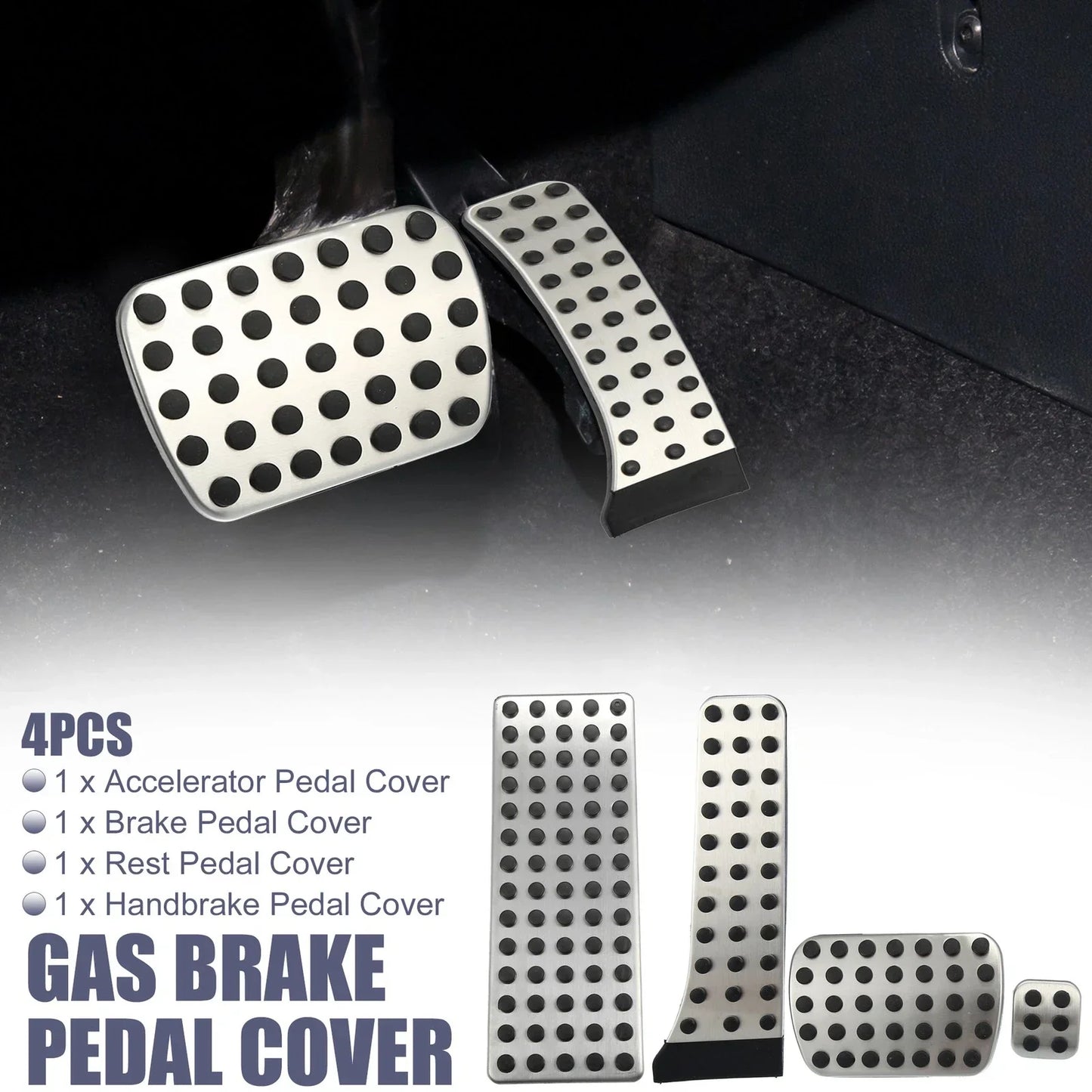 4 Pcs Accelerator & Brake Pedal Covers for Mercedes-Benz W203 W204 (2000-2015)