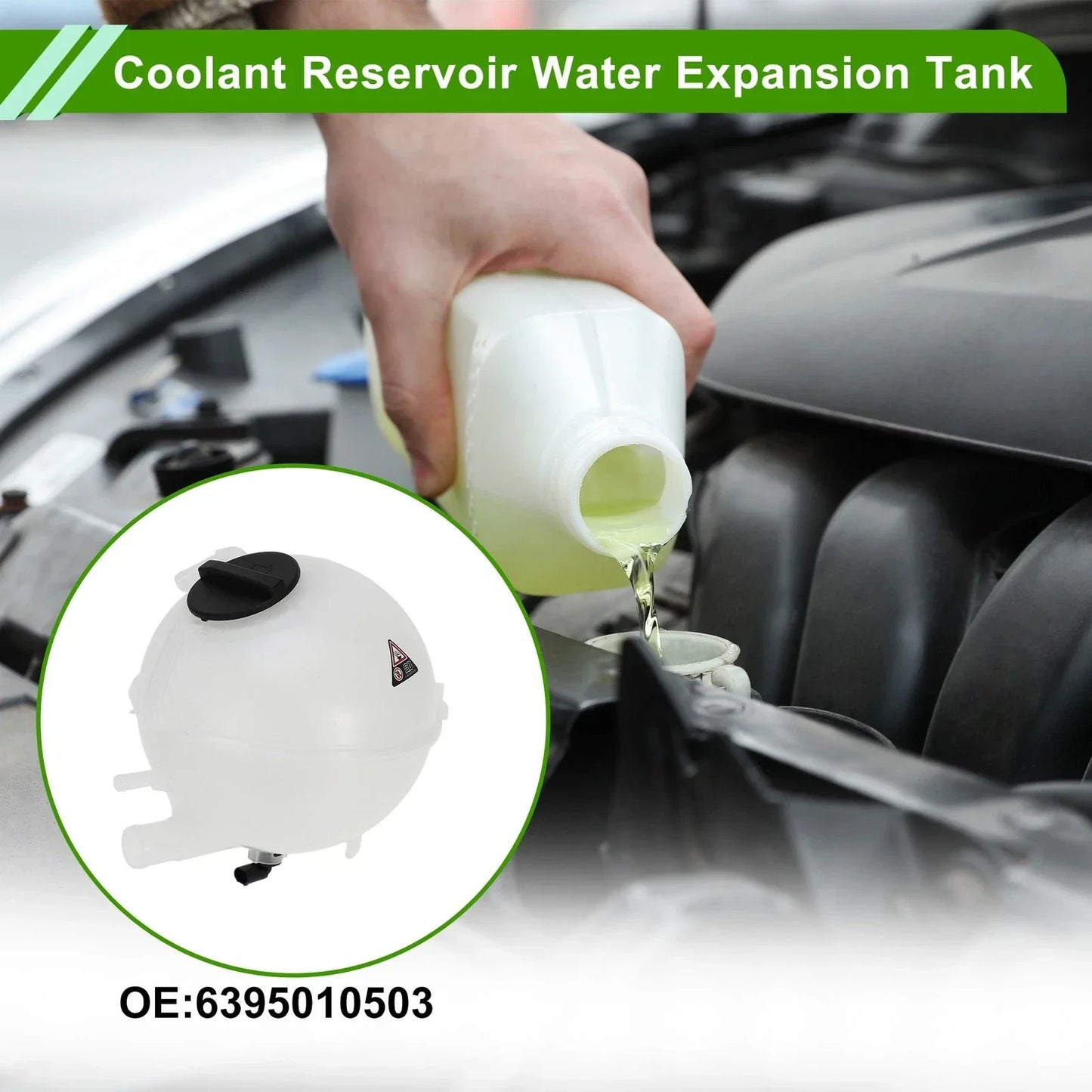 Coolant Expansion Overflow Tank with Cap for Mercedes-Benz Viano (2003-2014)