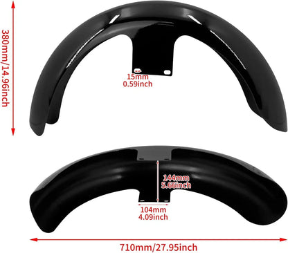 19" Gloss Black Front Fender for Harley Touring Electra Street Tri Glide (2009-2023)