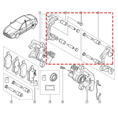 Front Left Right Brake Caliper Slider Guide Pin Bolt Kit for Volvo S40 (2004–2012)