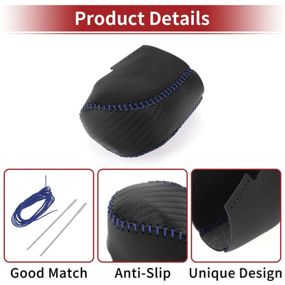 Car Gear Shift Knob Cover for Honda HR-V 2023-2024 Black Carbon Fiber Blue