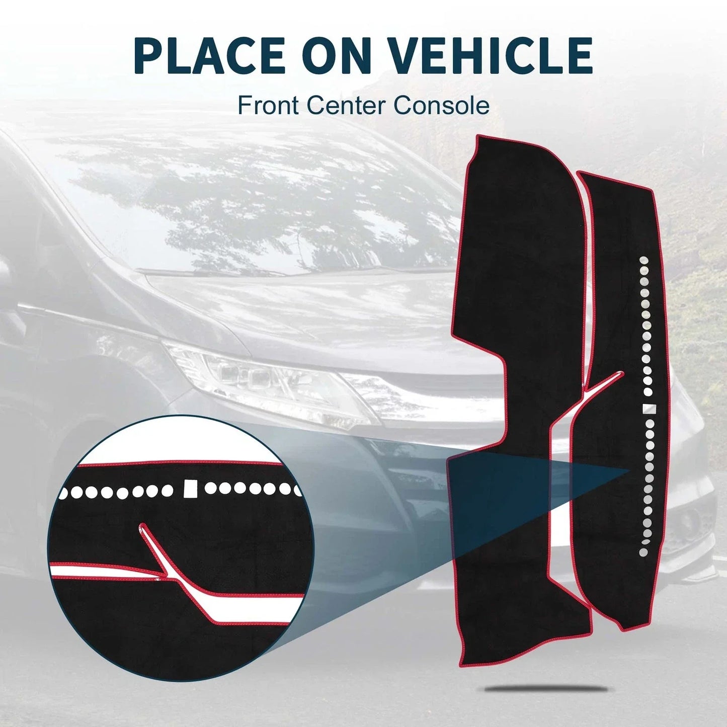 Dashboard Cover Mat for Honda FREED GB5/6/7/8 (2016-2024) Protector Pad Black Red