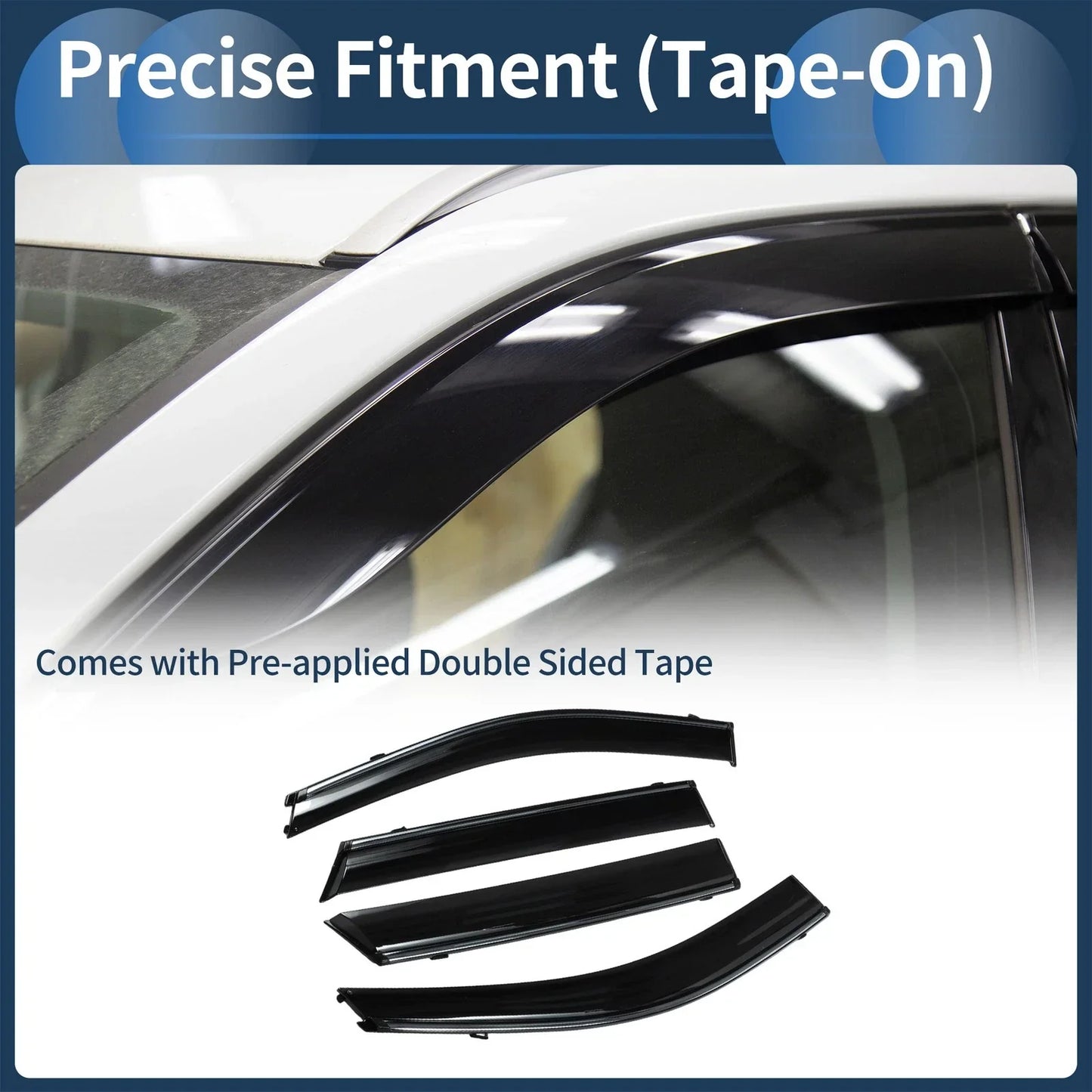 Window Deflectors for Hyundai Santa Fe Side Window Vent Visors Black 2013