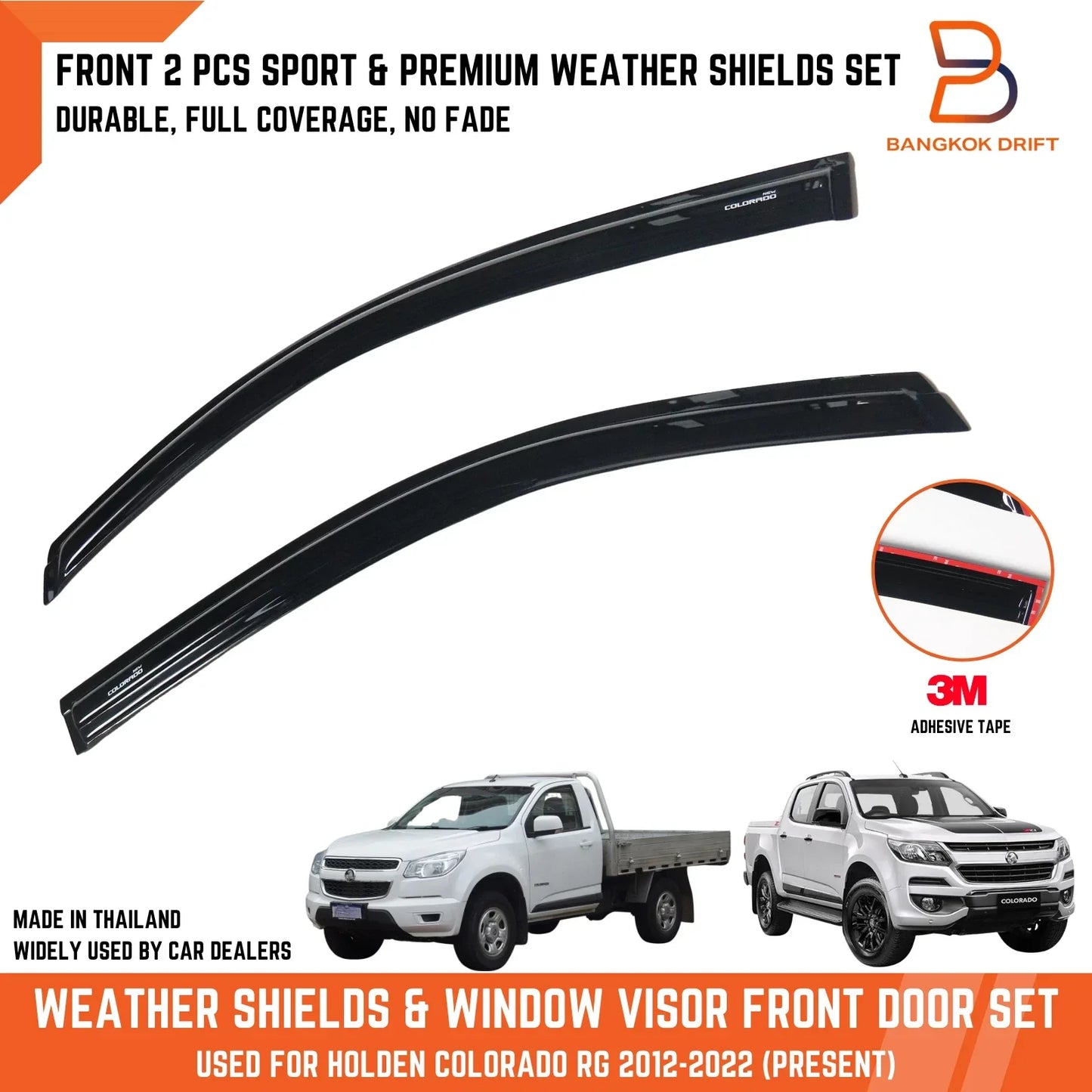 Front Window Visor Rain Guard for Holden Colorado (2012-2022)