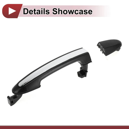 Car Door Handle Grip for Hyundai Front Right Black Silver Tone (2015-2020)