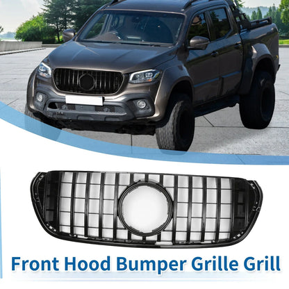 Front Upper Bumper Grille for Mercedes-Benz X-Class W470 (2017-2023) Gloss Black