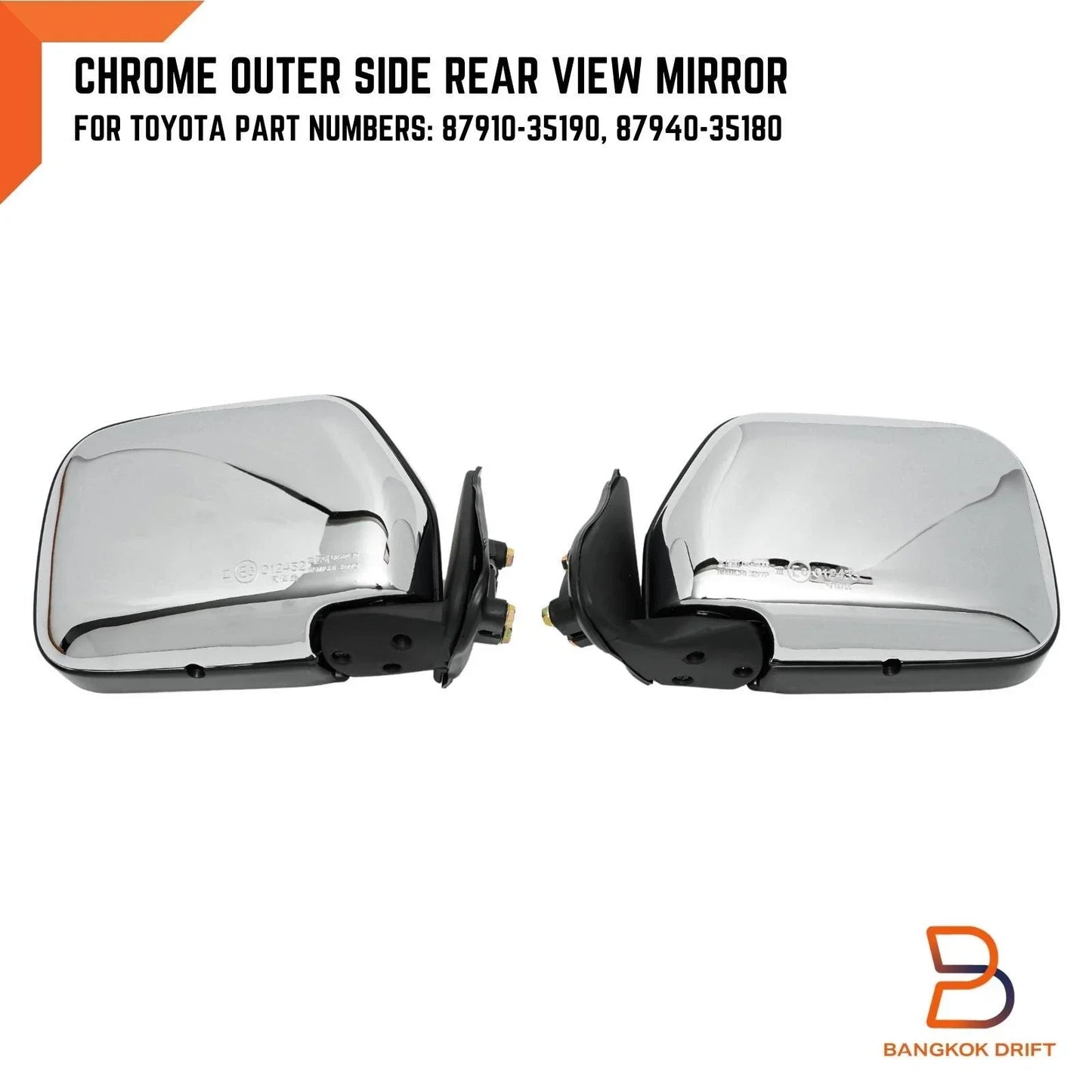 Chrome Wing Door Side Mirror for Toyota Hilux MK3 4Runner Surf (88-97)