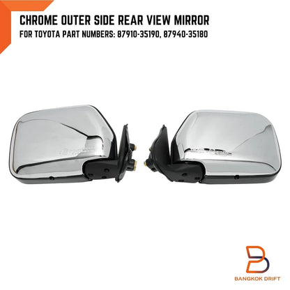 Chrome Wing Door Side Mirror for Toyota Hilux MK3 4Runner Surf (88-97)