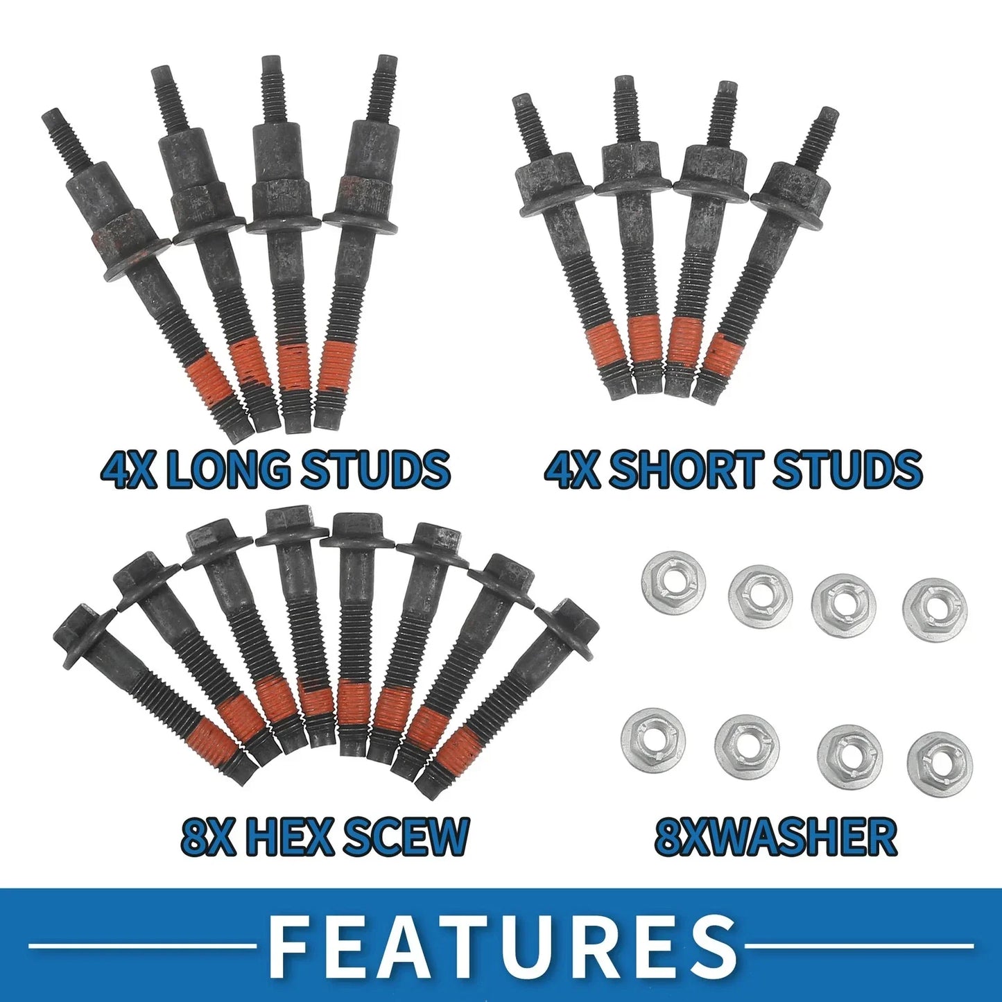 Exhaust Manifold Stud Bolt Nut Kit 24 x for Dodge Jeep