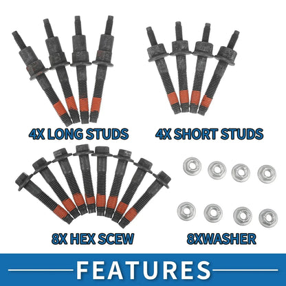 Exhaust Manifold Stud Bolt Nut Kit 24 x for Dodge Jeep