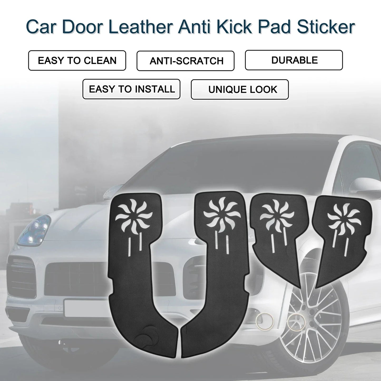 Car Door Leather Anti Kick Pad Sticker for Porsche Cayenne (2010-2015)