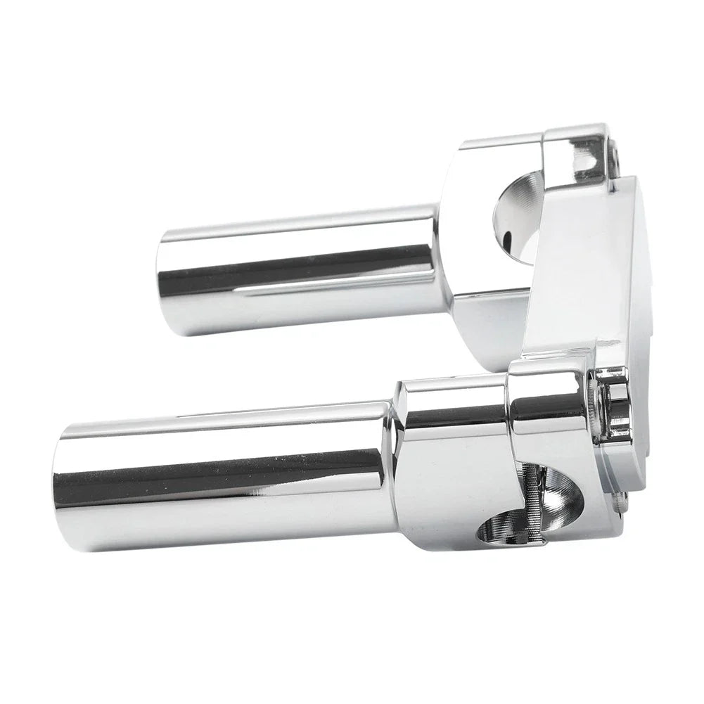 Chrome 4" Risers 1" Handlebar Clamp for Harley Fat Boy, Low Rider, Softail