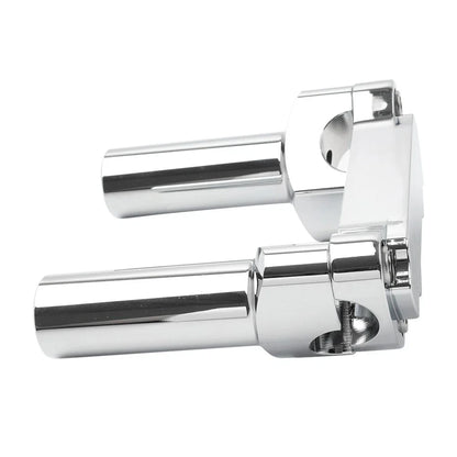 Chrome 4" Risers 1" Handlebar Clamp for Harley Fat Boy, Low Rider, Softail