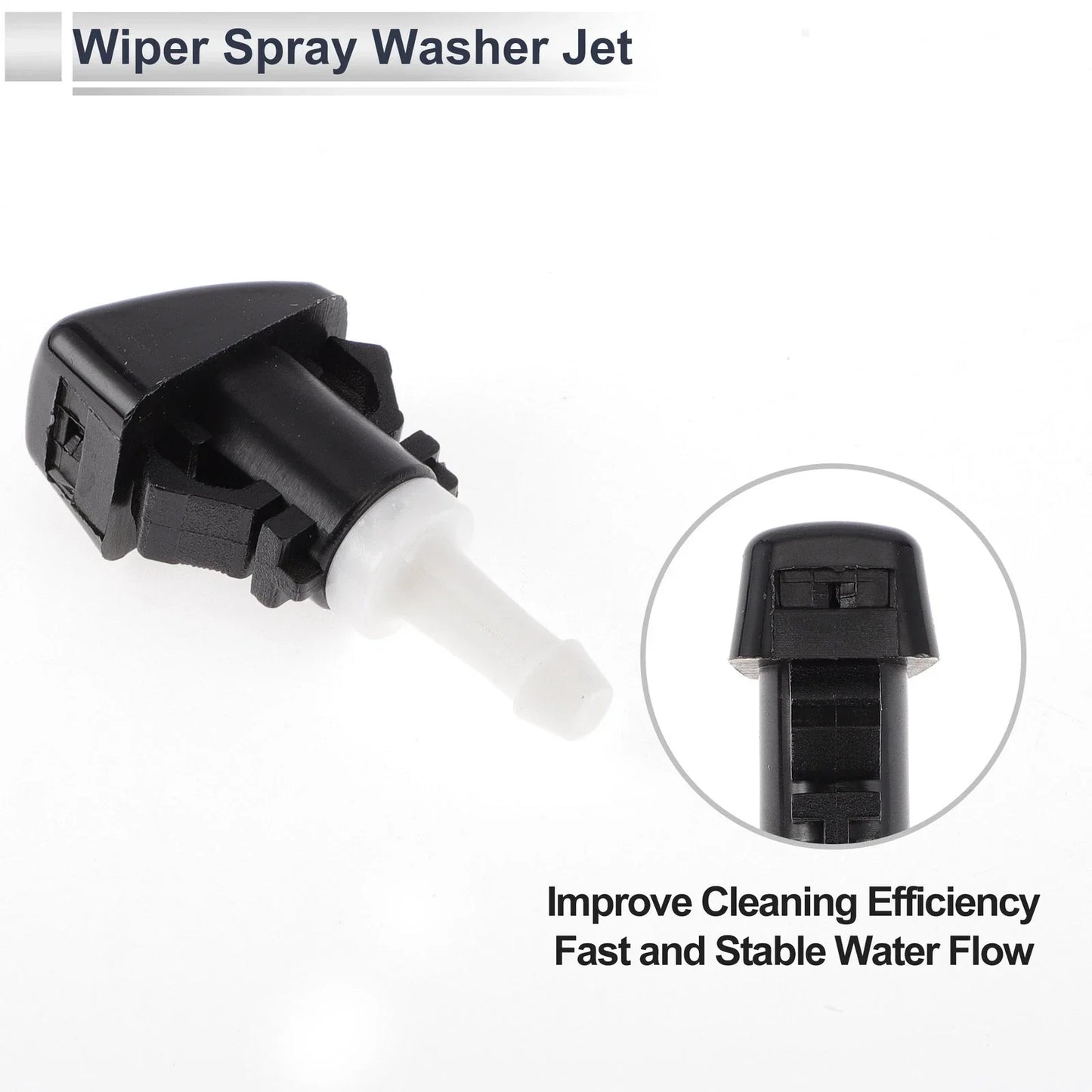Windshield Washer Nozzle w/ 5" Hose Connector for Dodge - Black, White
