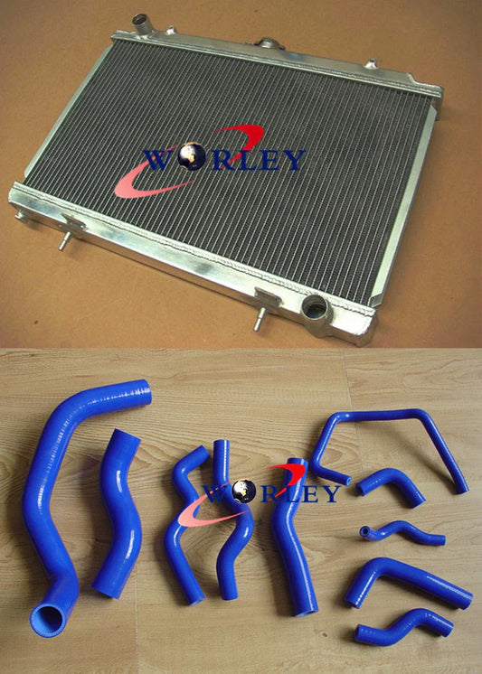 Aluminum Radiator + Red Silicone Hose for Nissan Silvia S14 S15 200SX