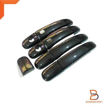 Black Carbon Fiber Door Handle Cover for Ford Ranger T6 PX Everest (12-21)