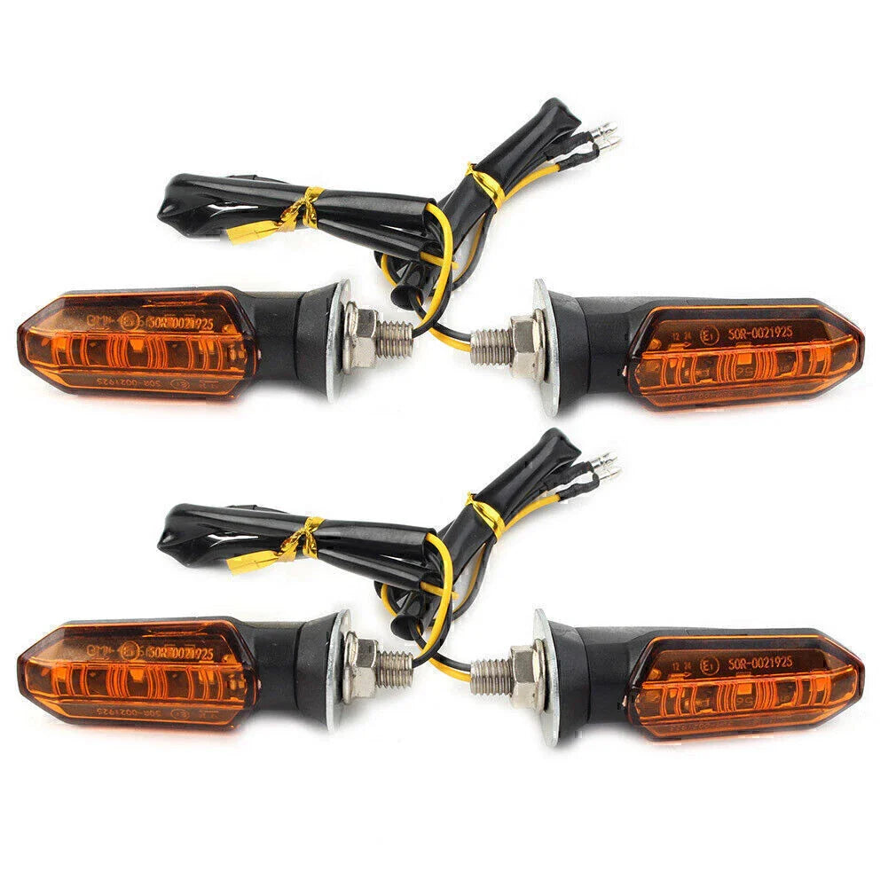 4 Pcs Universal LED Turn Signal Indicator Amber Blinker Light for Motorcycle