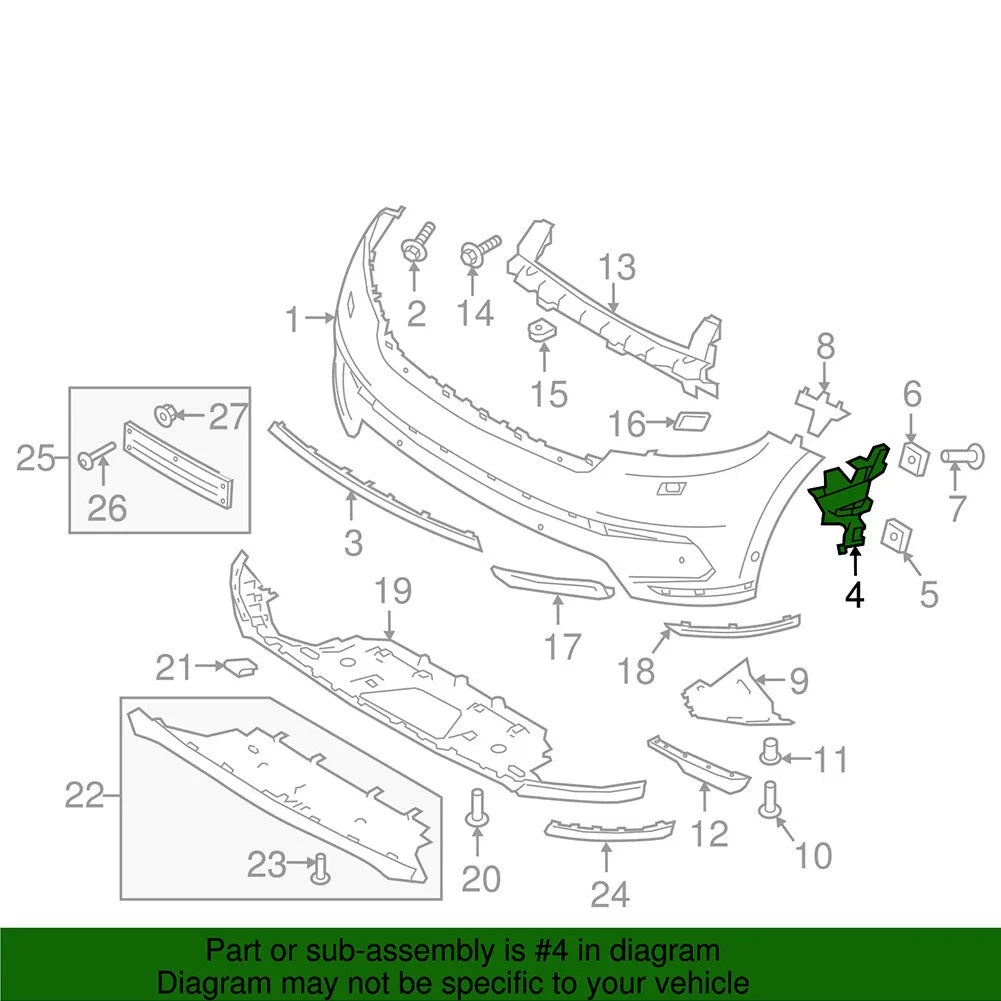 Front Bumper Mounting Bracket for Land Rover Range Rover Velar (2018-2021) Pair